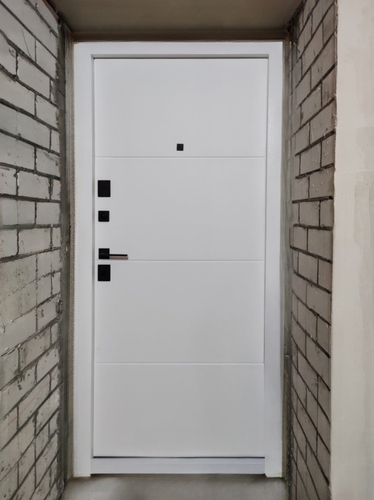 Дверь с матовыми вставками стекла