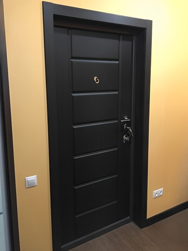 Дверь с панелью цвета венге