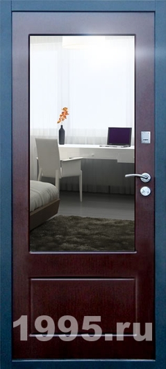 Дверь с зеркалом и МДФ № 19 Дверь с зеркалом и МДФ № 19