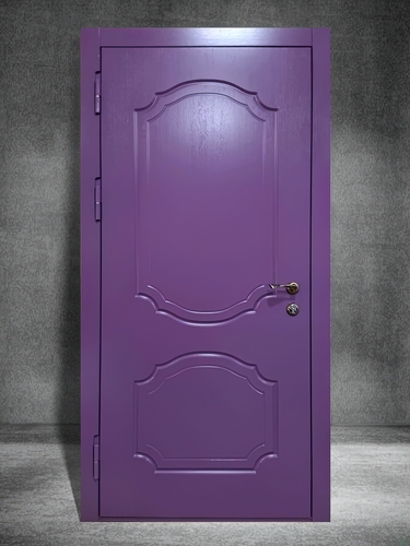 Фиолетовая МДФ дверь с зеркалом