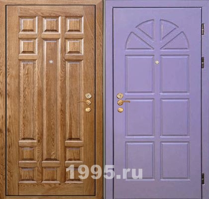 Двери металлические с отделкой массивом № 8