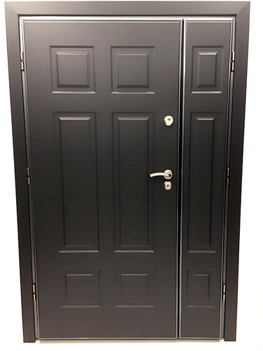 Полуторная дверь с темными МДФ панелями
