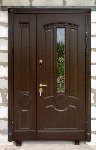 Полуторная дверь со стеклом