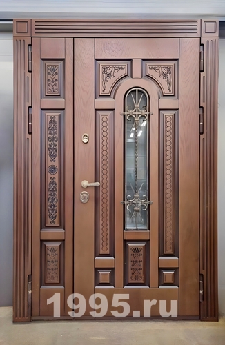 Полуторная дверь со стеклом