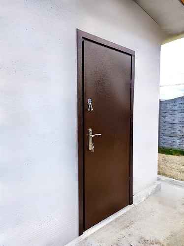 Порошковая дверь в дачном доме