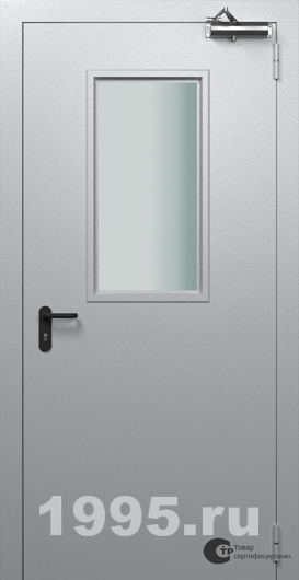 Однопольная противопожарная дверь со стеклом Однопольная противопожарная дверь со стеклом