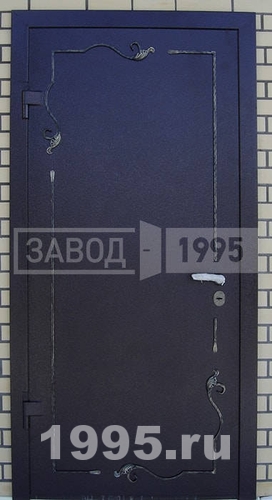 Входная дверь с рисунком на металле